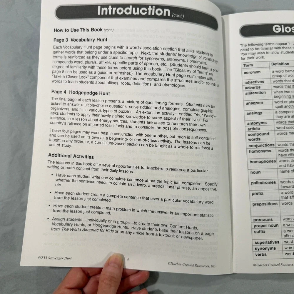 World Almanac for Kids Scavenger Hunts Grades 6-8 Workbook TCR 3853 Paperback